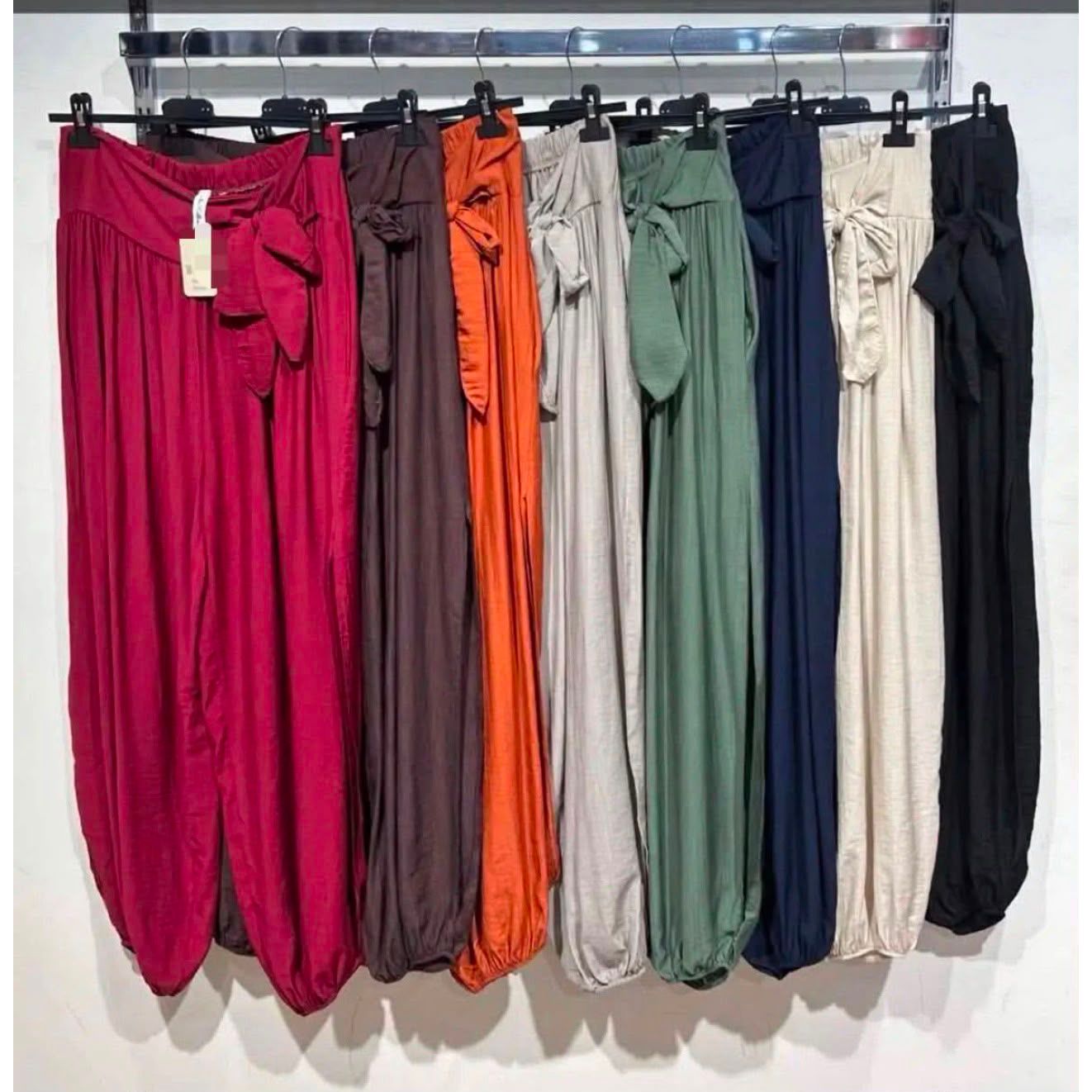 Linen Blend Harem Trousers