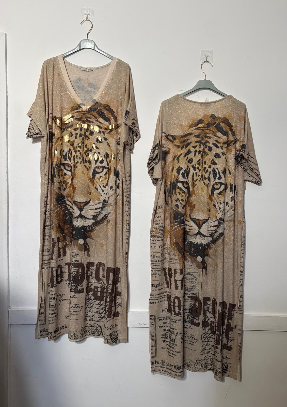 Product title: Shimmer Tiger Print Maxi Dress