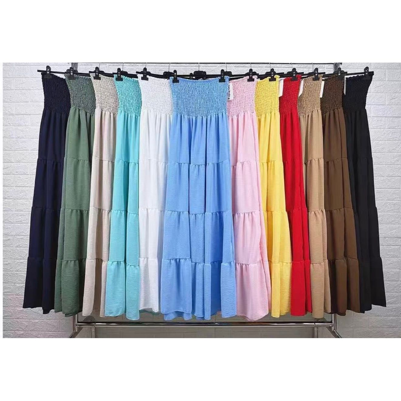 Shirred Bandeau Maxi Dress