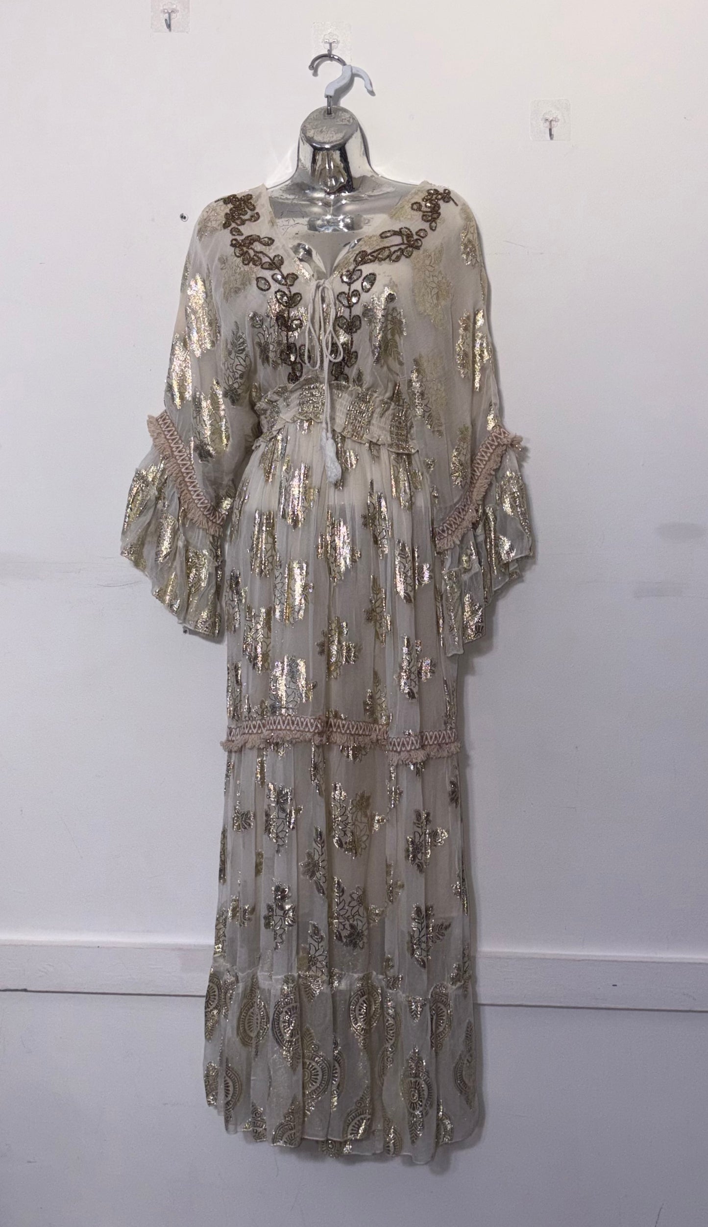Gold Detail Boho Maxi Dress
