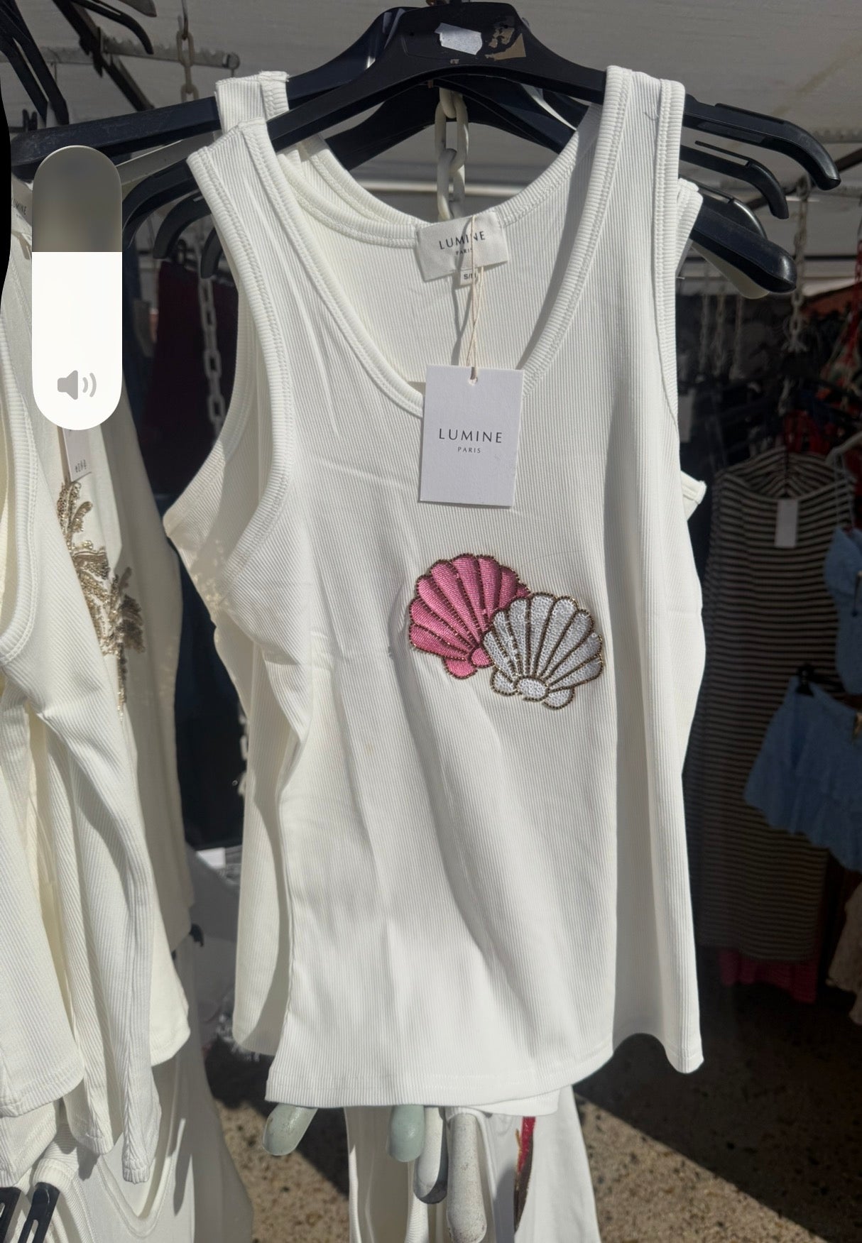 Embellished Seashell Ribbed Vest Top