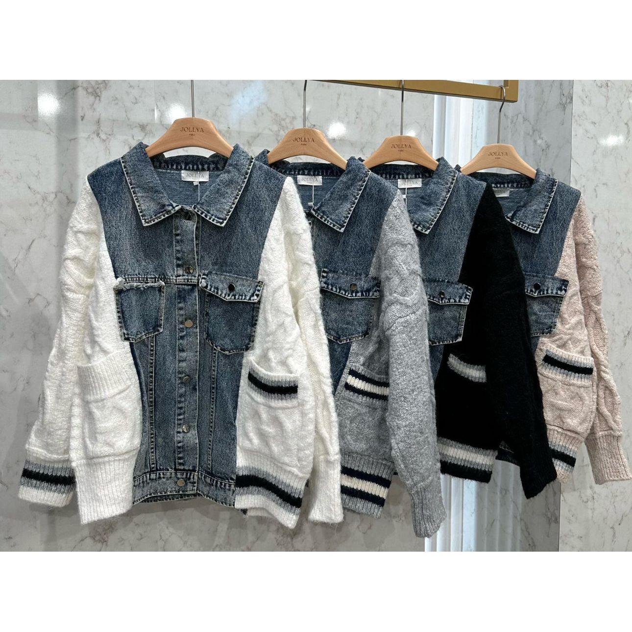 Denim Knit Contrast Jacket