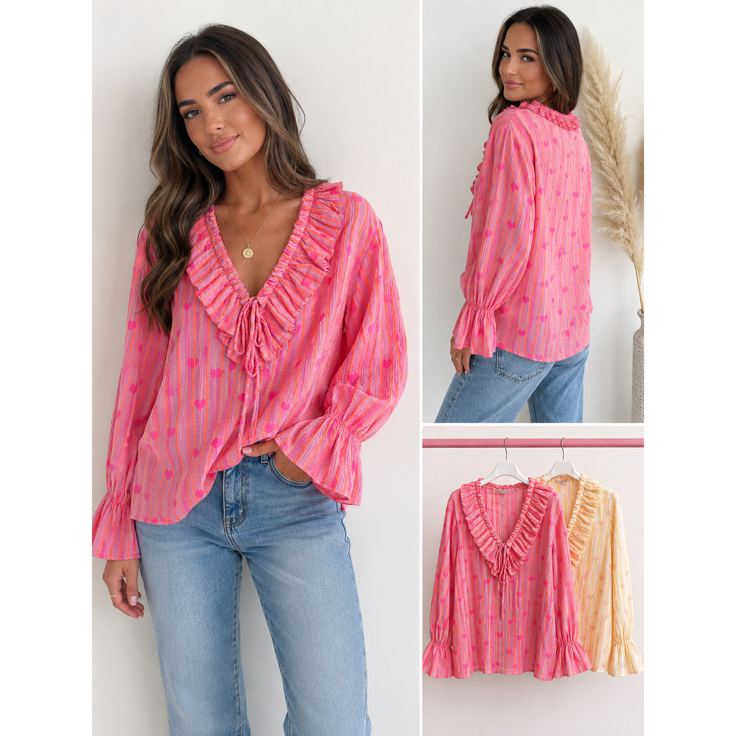Heart Frill Cheesecloth Shirt