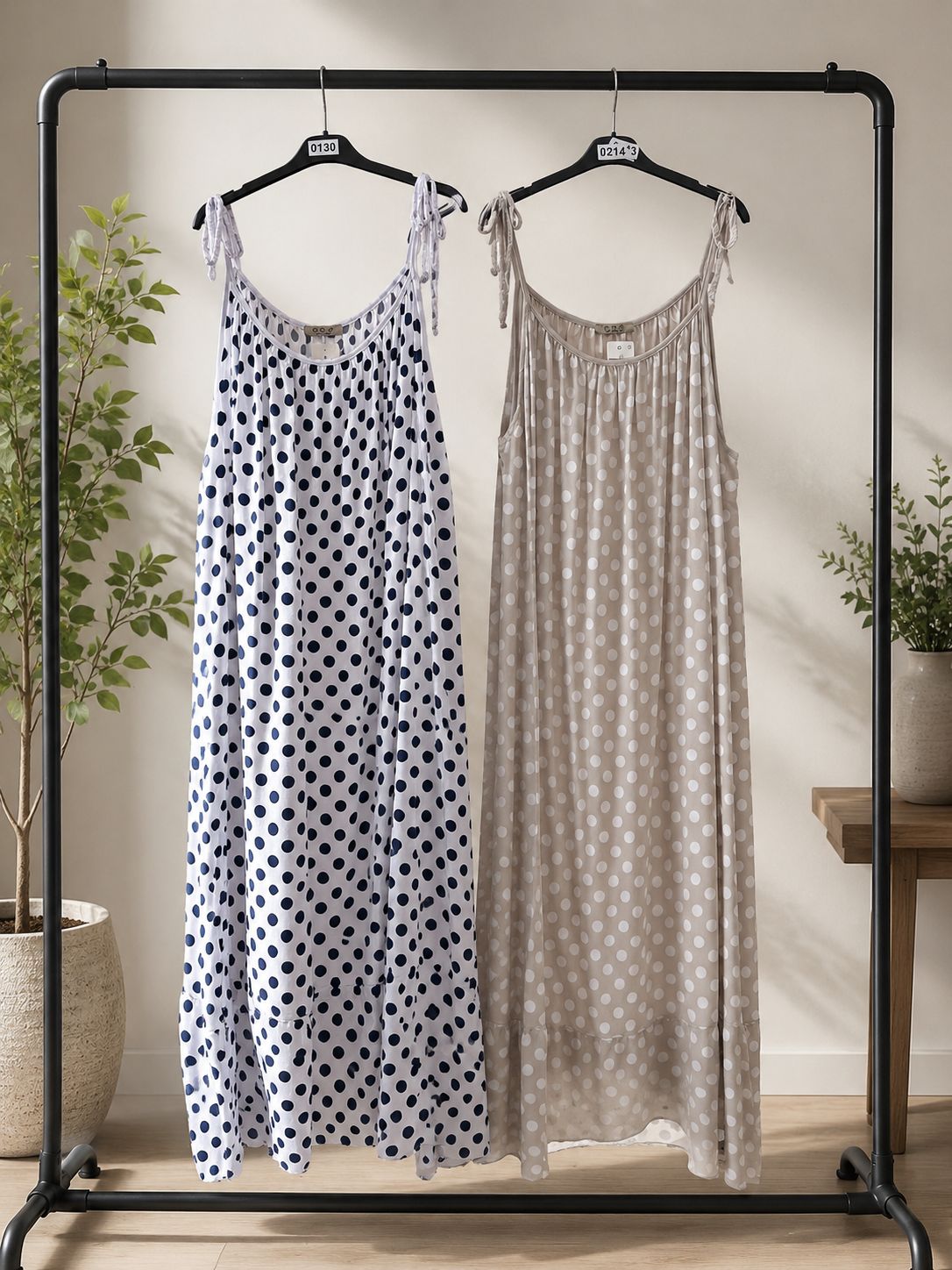 Strappy Spotty Maxi Dress