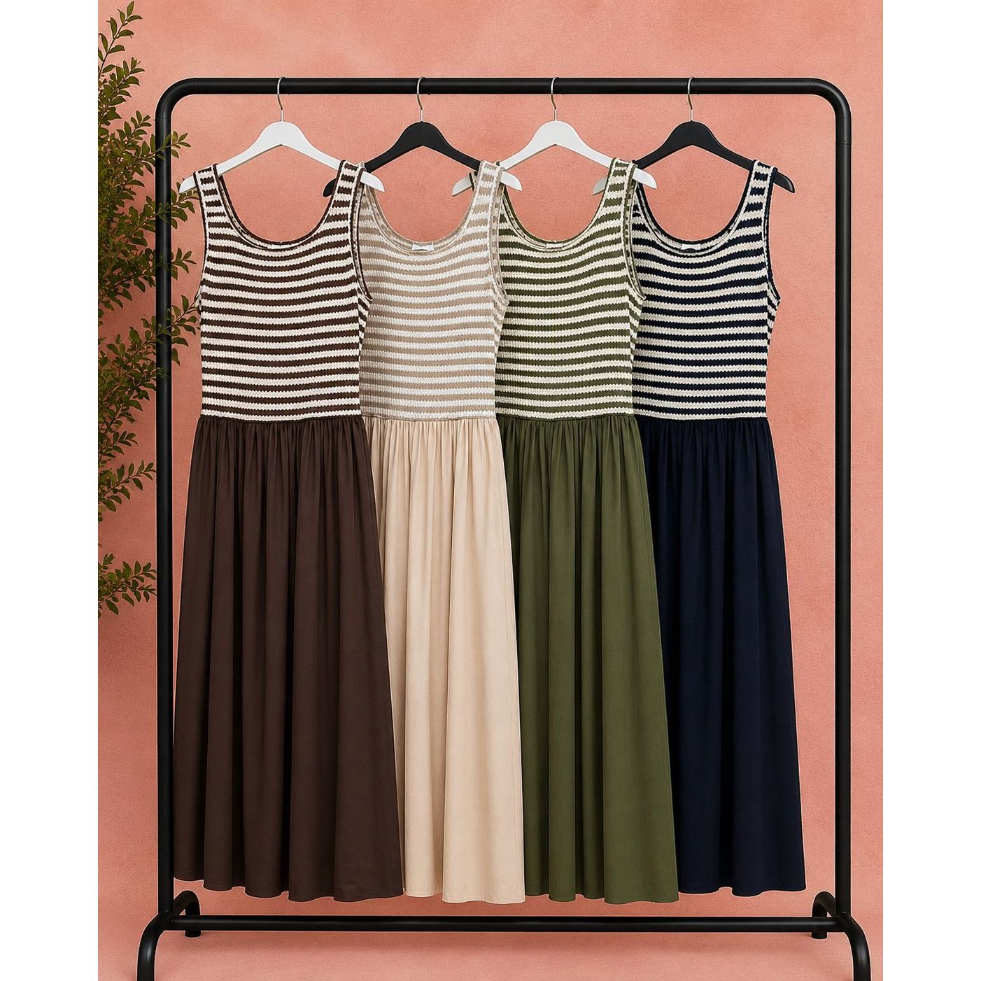 Stripe Knit Maxi Dress