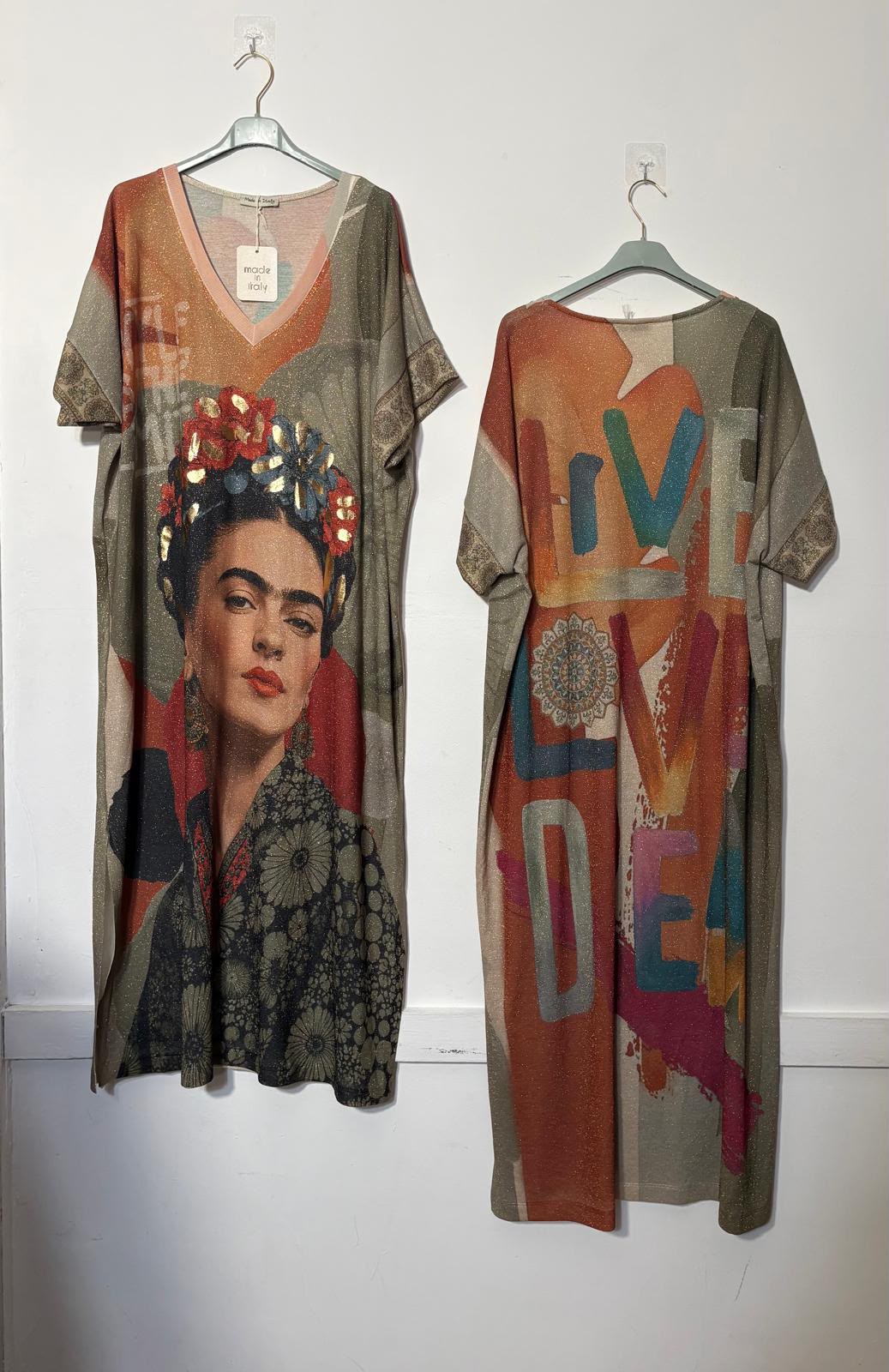 Shimmer Frida Portrait Maxi Dress