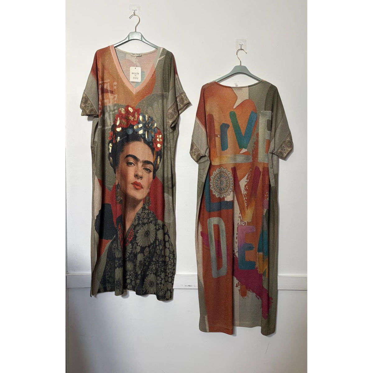 Shimmer Frida Portrait Maxi Dress