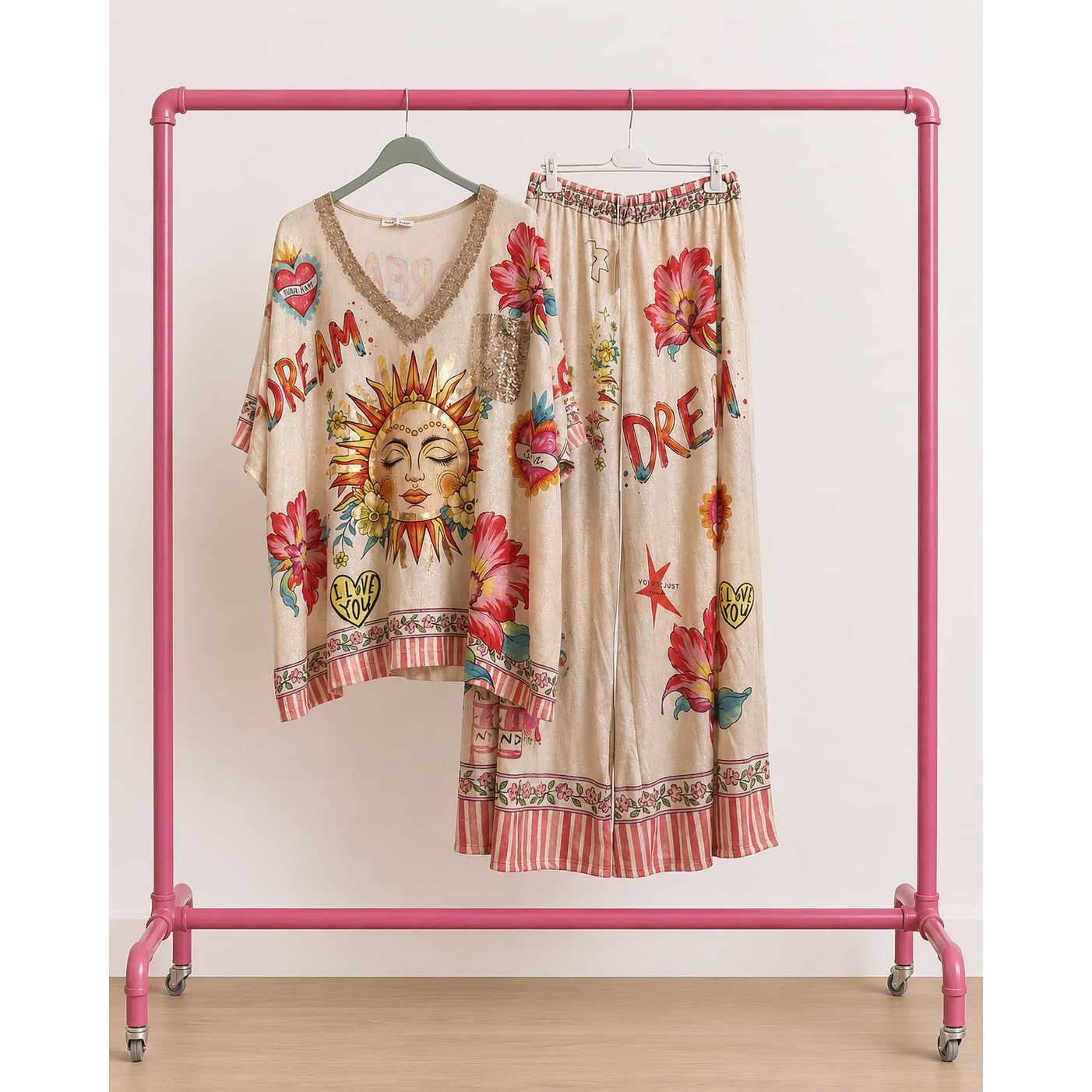 Shimmer Dream Print Two-Piece Suit | One Size (Fits UK 18–20)
