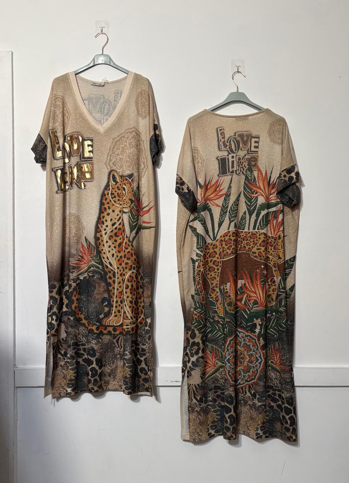 Shimmer Leopard Print Maxi Dress
