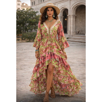 The Boho Santorini High/Low Dress