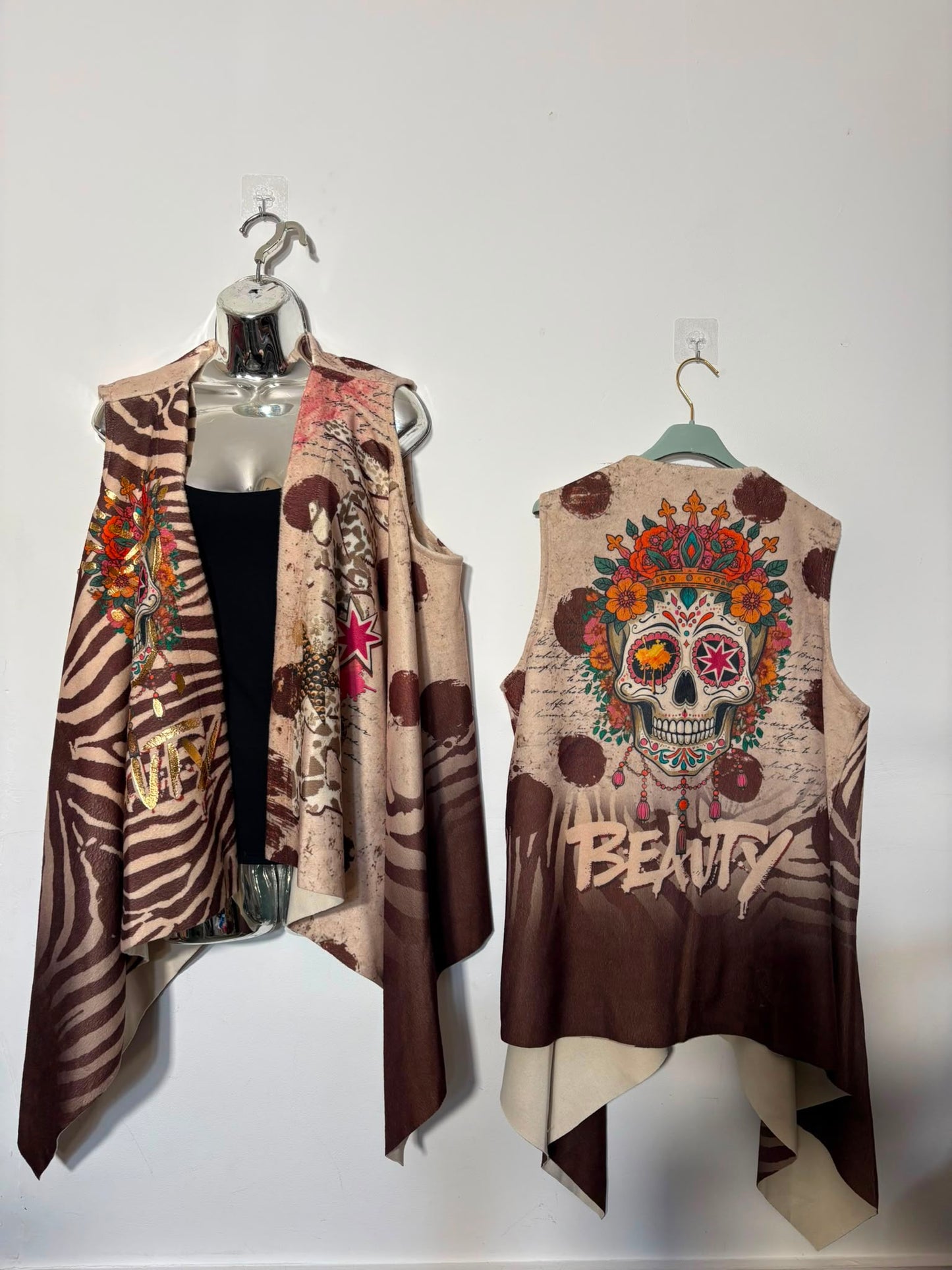 Sugar Skull Waterfall Waistcoat