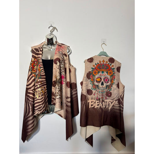 Sugar Skull Waterfall Waistcoat