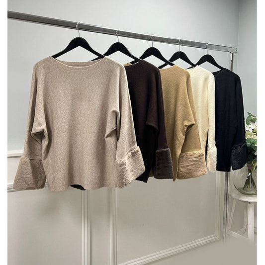 Emily Faux Fur Cuff Jumper