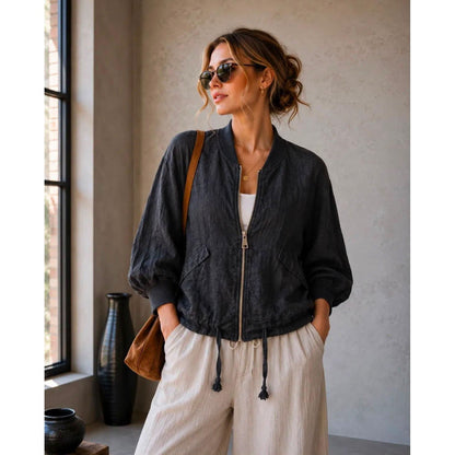 100% Linen Bomber Jacket