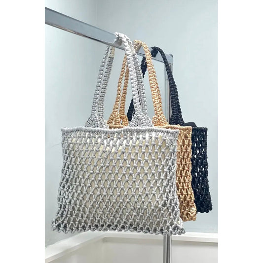 Shimmer Macramé Tote Bag – Sale