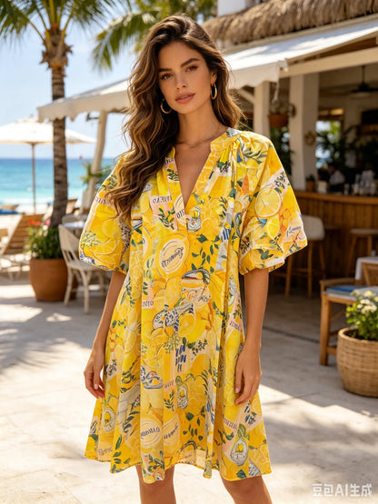 Limoncello Puff Arm Dress – £30