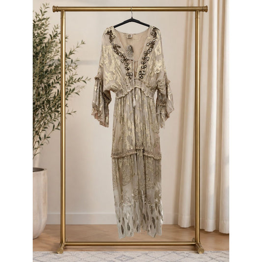 Gold Detail Boho Maxi Dress
