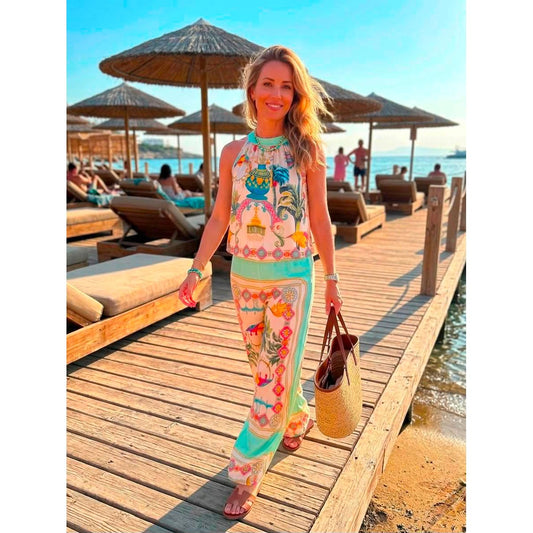 Tropical Escape Slinky Co-Ord Set – £30