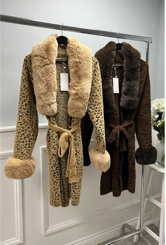 The Freya Faux Fur Cardigan Coat