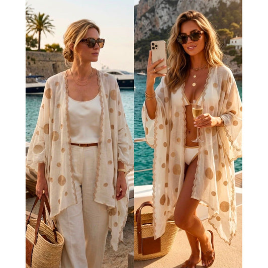 Polka Dot Lightweight Kimono Cover Up