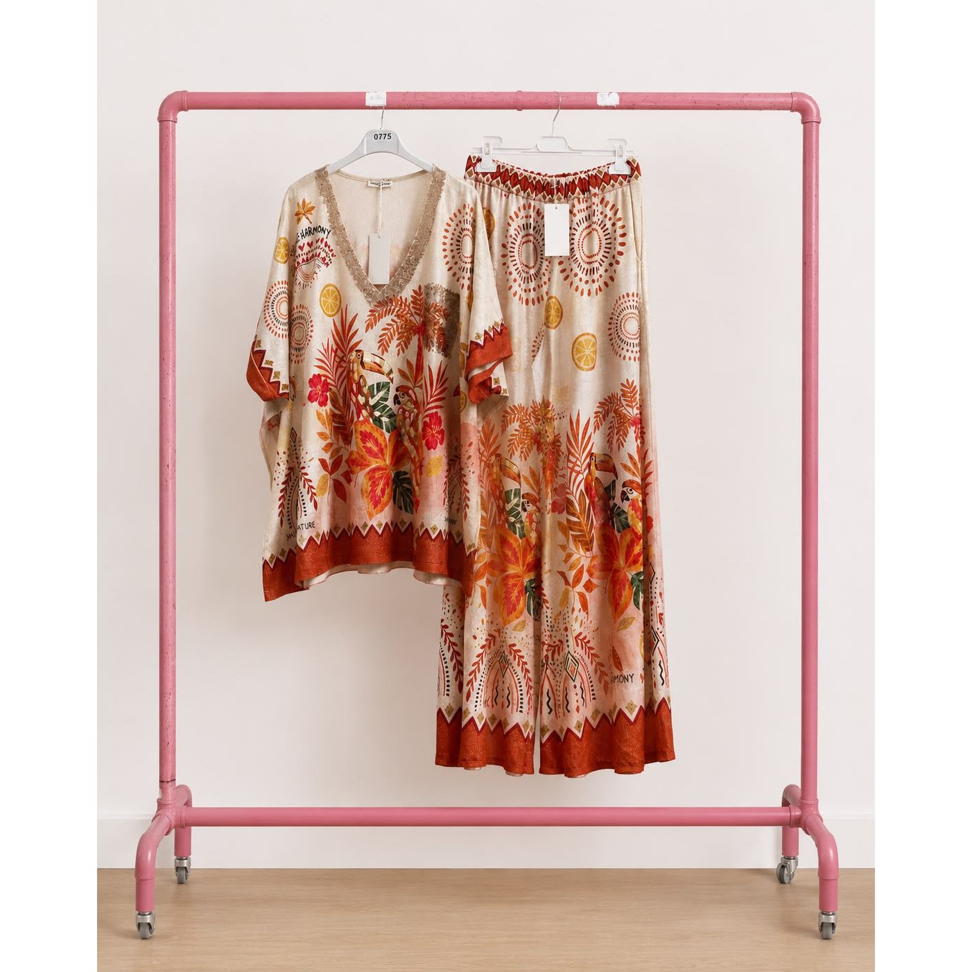 Shimmer Tropical Two-Piece Suit | One Size (Fits UK 18–20)