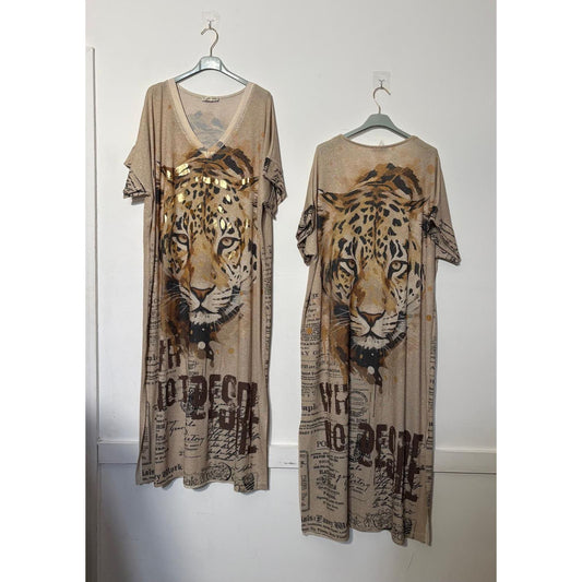 Product title: Shimmer Tiger Print Maxi Dress