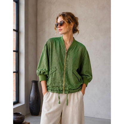 100% Linen Bomber Jacket