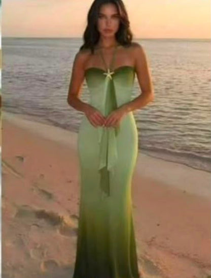 Strapless ombre maxi dress with a starfish embellishment and front tie detail, available in a selection of vibrant ombre colourways. Only £25
