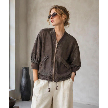 100% Linen Bomber Jacket