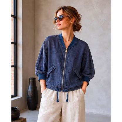 100% Linen Bomber Jacket