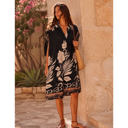 Cotton Floral Shirt Dress
