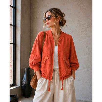 100% Linen Bomber Jacket