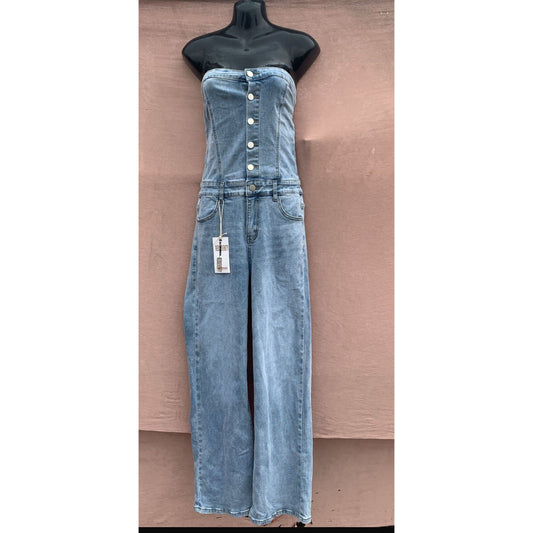 Denim Dream Strapless Jumpsuit