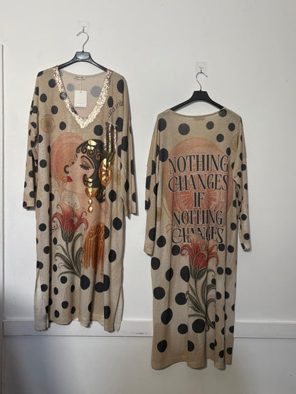 1920s Art Deco Polka Dot Shimmer Maxi Dress