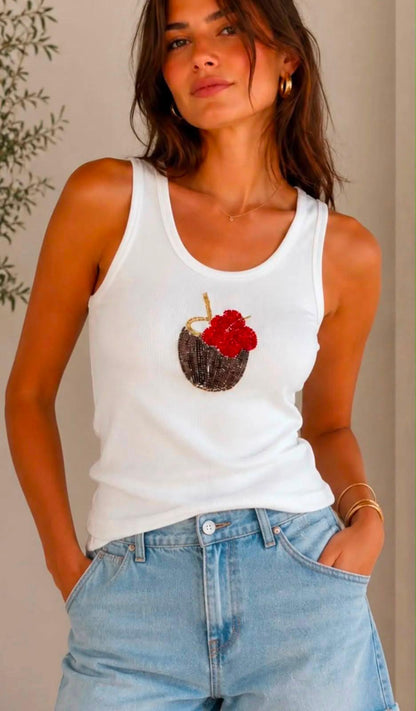 Coconut Beaded Vest