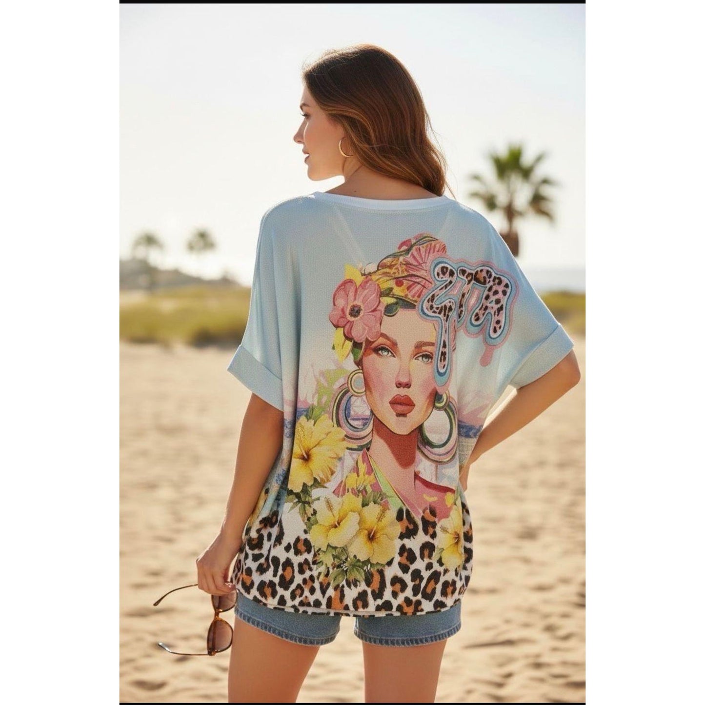 Tropical Leopard Art Print Top