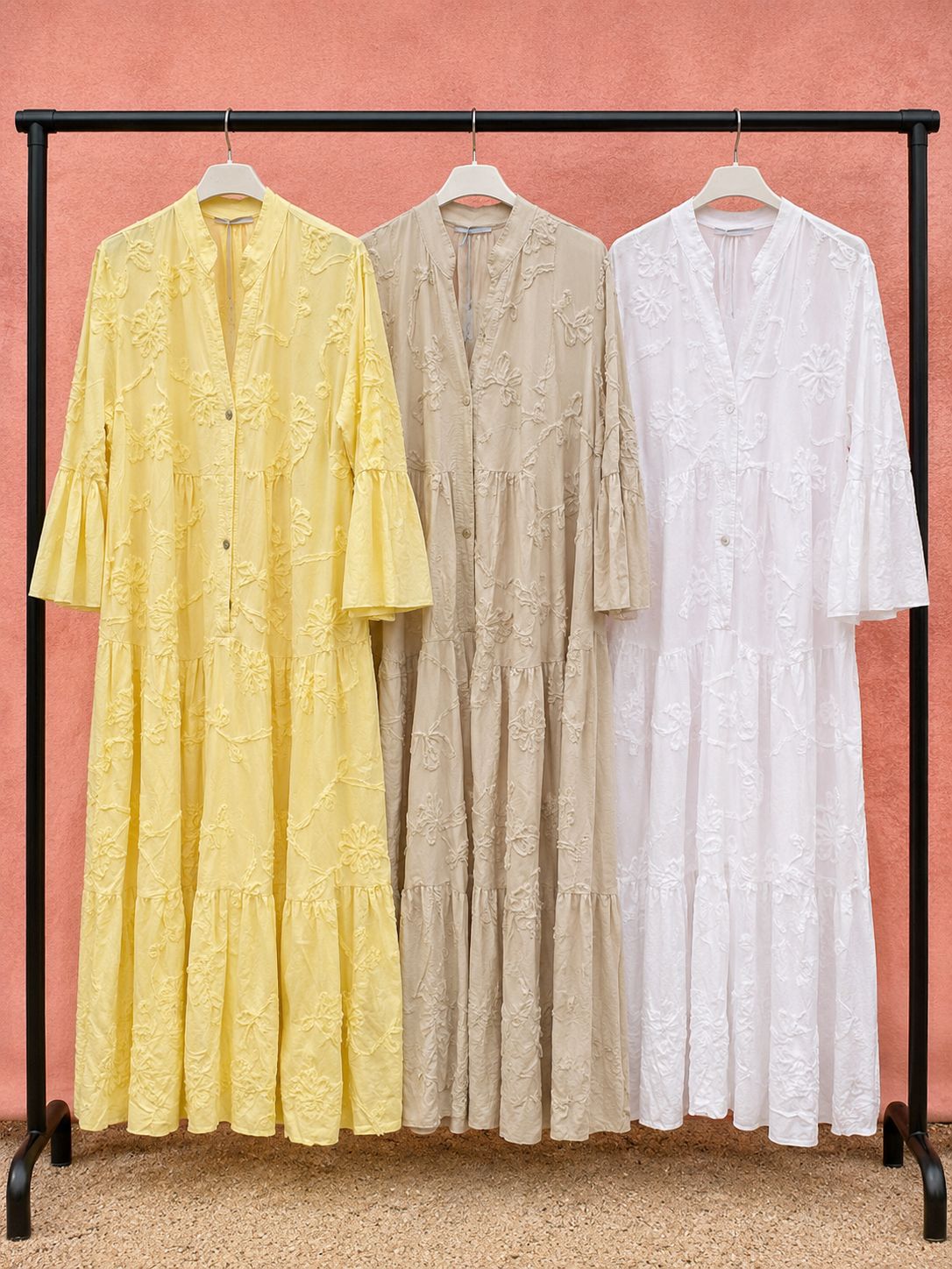 Embroidered Tiered Maxi Dress