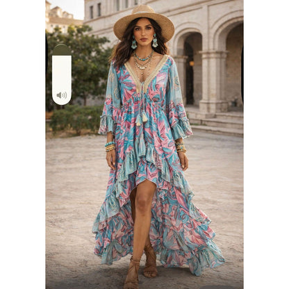 The Boho Santorini High/Low Dress