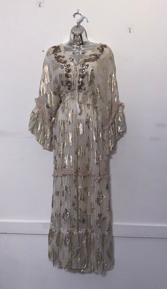 Gold Detail Boho Maxi Dress