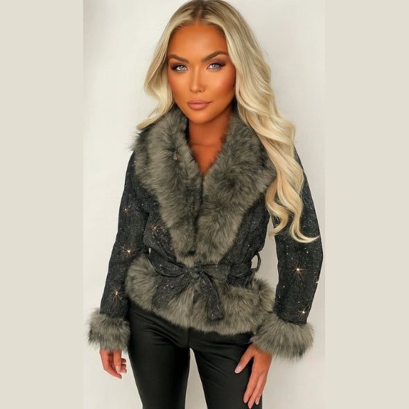 Chantal Faux Fur Collar Jacket
