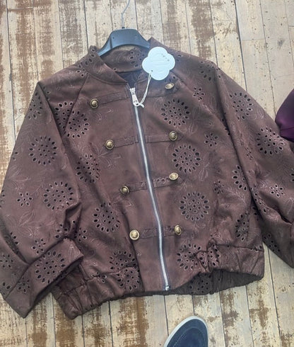 Suedette Broderie Bomber Jacket – £45