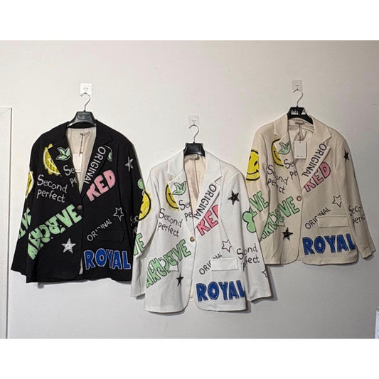 Graffiti Print Statement Blazer – £35