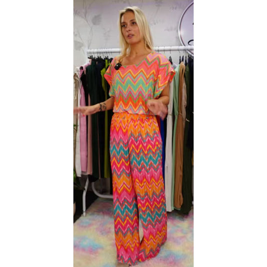 Zigzag Pleated Loungewear Set