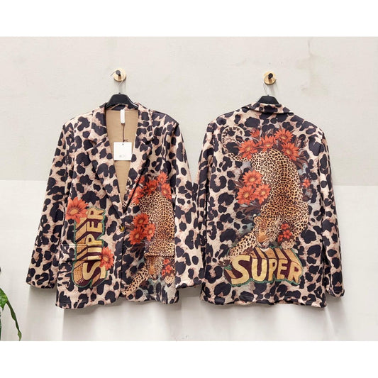 Super Leopard Suedette Blazer