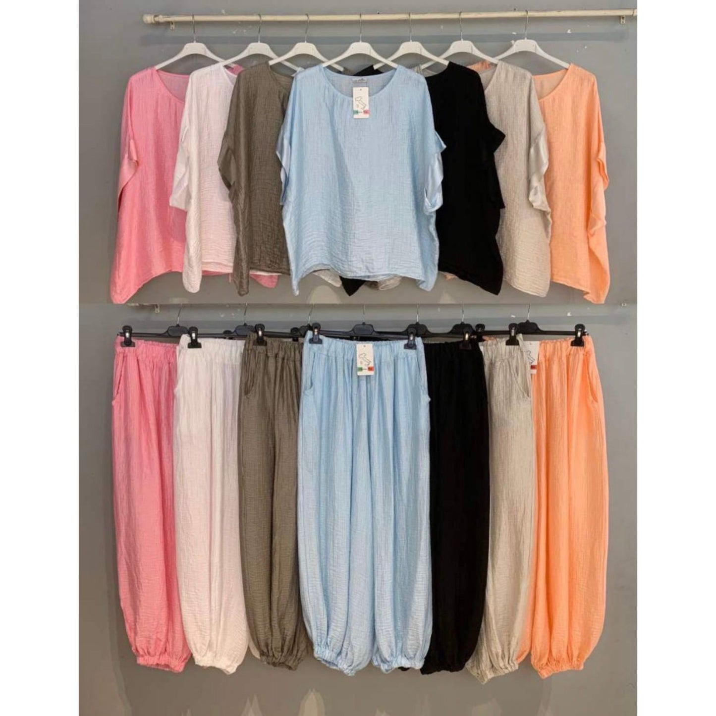 Satin-Trim Balloon Leg Loungewear