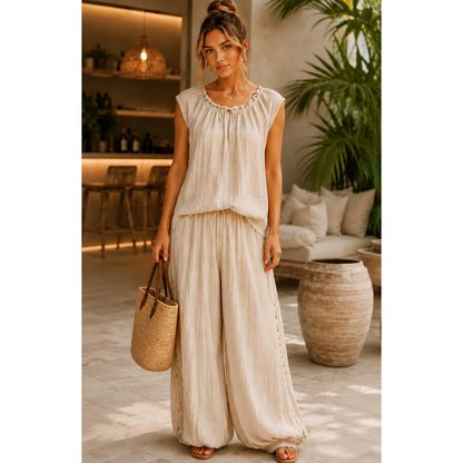 Studded Cool Cotton Harem Set
