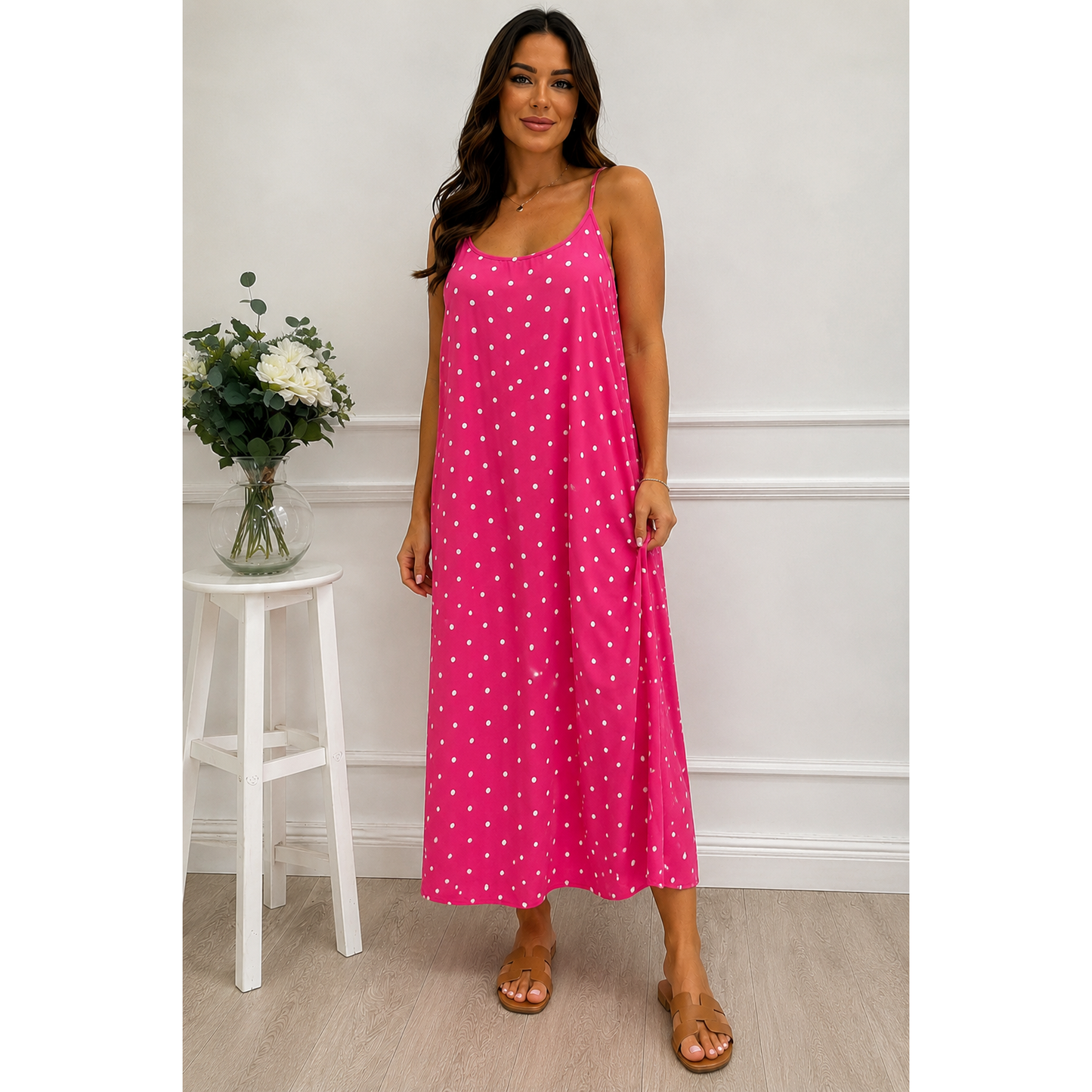 Strappy Polka Dot Dress