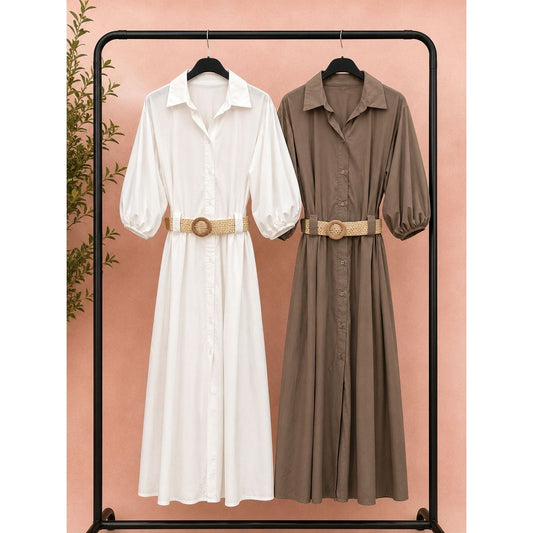 Lady-Like Cotton Maxi Dress