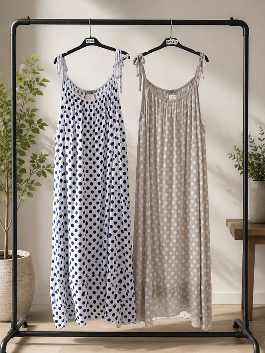 Strappy Spotty Maxi Dress