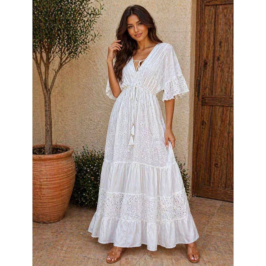 White Broderie Maxi Dress – £25